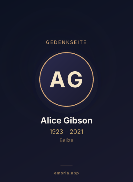 Gedenkportrait von Alice Gibson