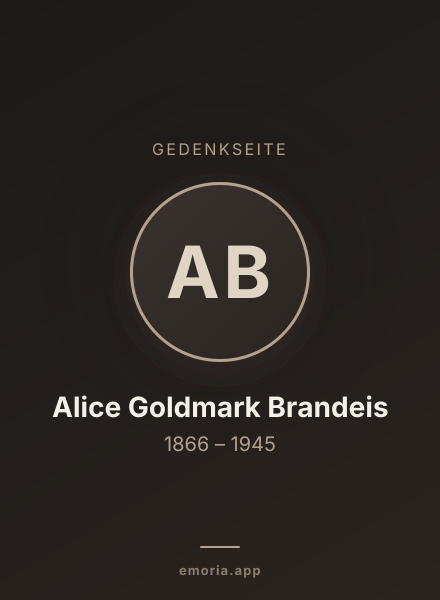 Gedenkportrait von Alice Goldmark Brandeis