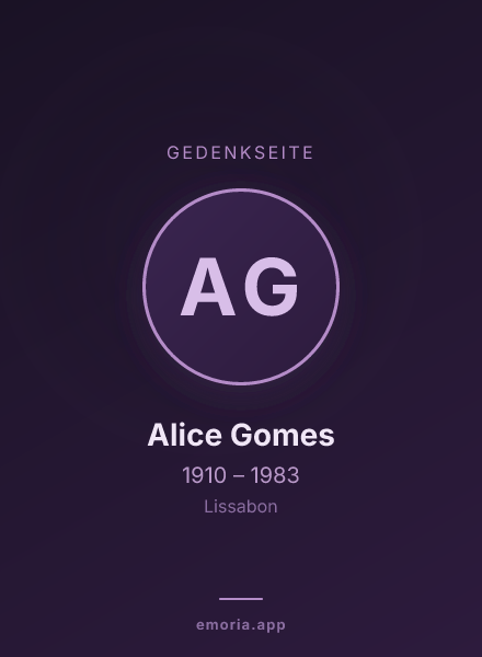 Gedenkportrait von Alice Gomes