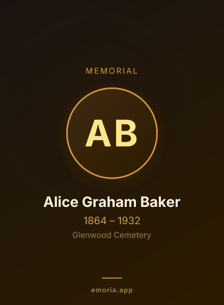 Memorial portrait of Alice Graham Baker