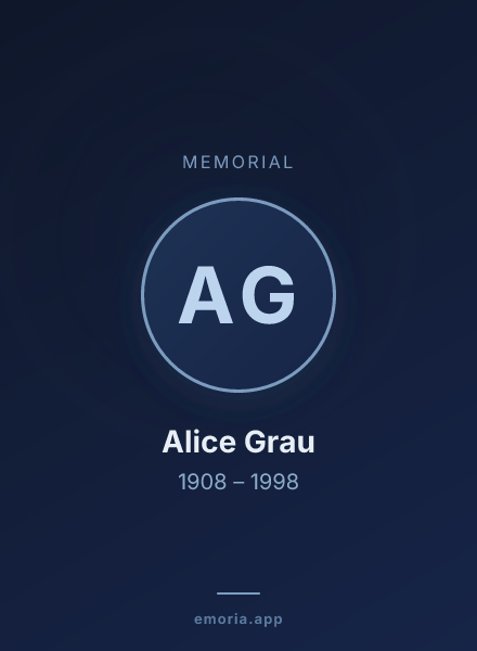 Memorial portrait of Alice Grau