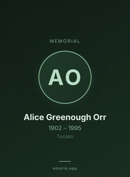 Memorial portrait of Alice Greenough Orr