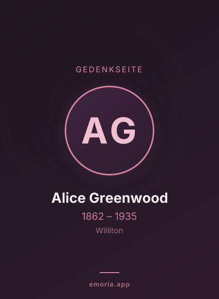 Gedenkportrait von Alice Greenwood