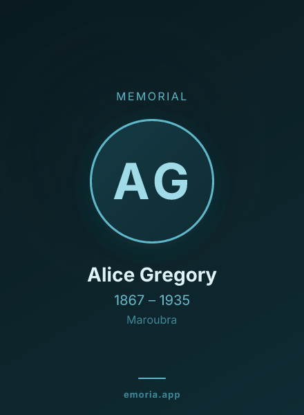 Memorial portrait of Alice Gregory