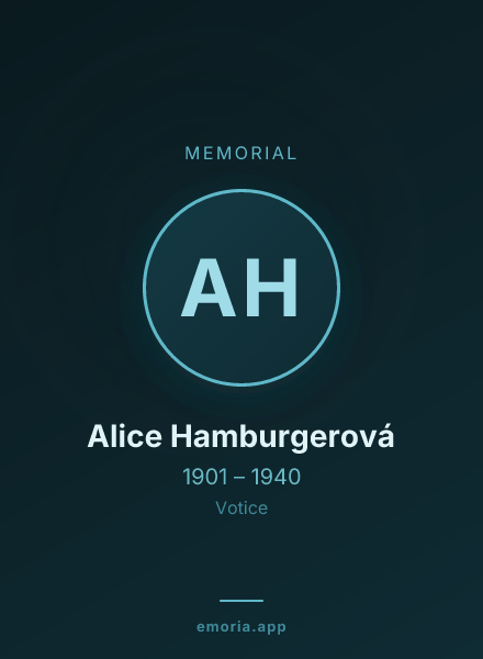 Memorial portrait of Alice Hamburgerová