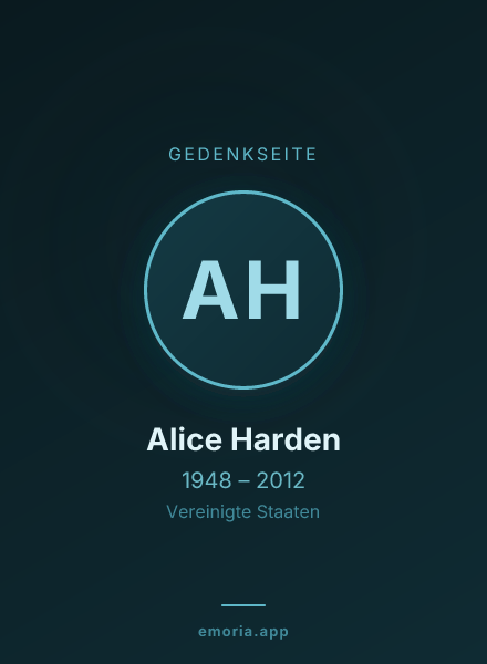 Gedenkportrait von Alice Harden