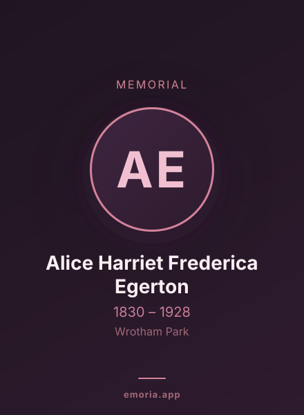 Memorial portrait of Alice Harriet Frederica Egerton