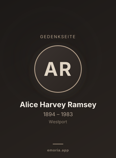 Gedenkportrait von Alice Harvey Ramsey