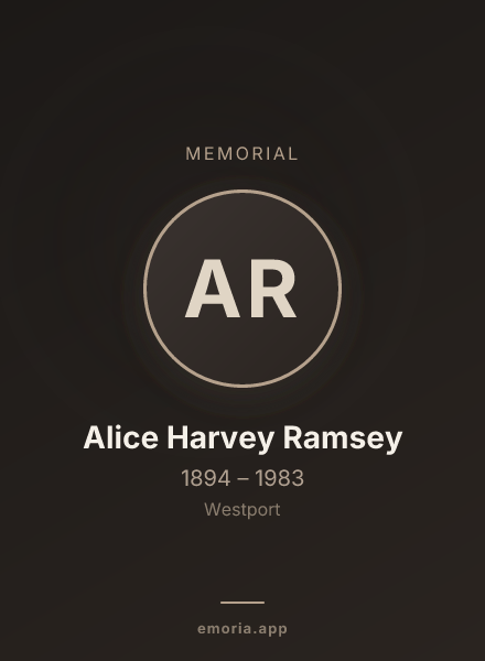 Memorial portrait of Alice Harvey Ramsey