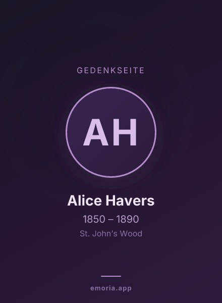 Gedenkportrait von Alice Havers