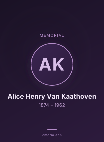Memorial portrait of Alice Henry Van Kaathoven