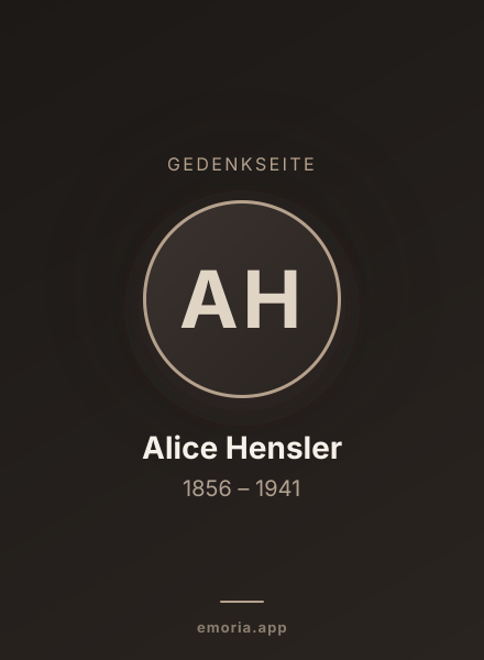Gedenkportrait von Alice Hensler