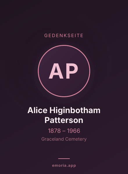 Gedenkportrait von Alice Higinbotham Patterson