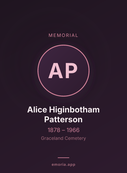 Memorial portrait of Alice Higinbotham Patterson