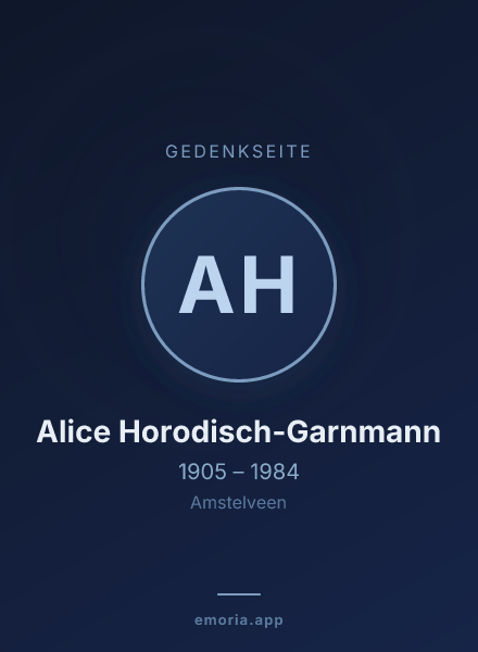 Gedenkportrait von Alice Horodisch-Garnmann