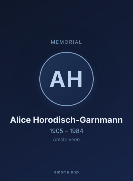 Memorial portrait of Alice Horodisch-Garnmann