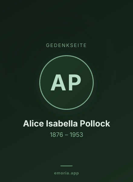 Gedenkportrait von Alice Isabella Pollock