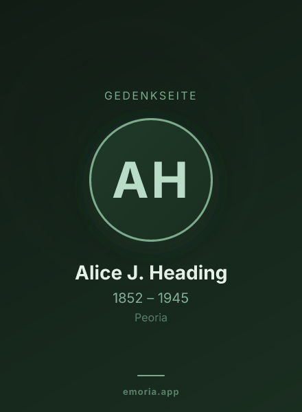 Gedenkportrait von Alice J. Heading