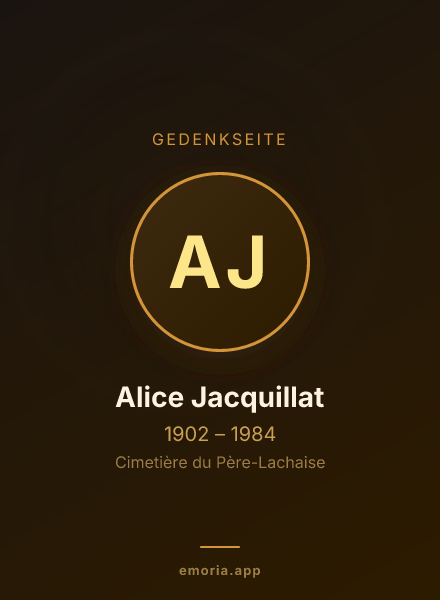 Gedenkportrait von Alice Jacquillat