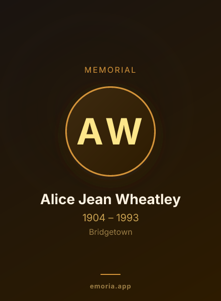 Memorial portrait of Alice Jean Wheatley