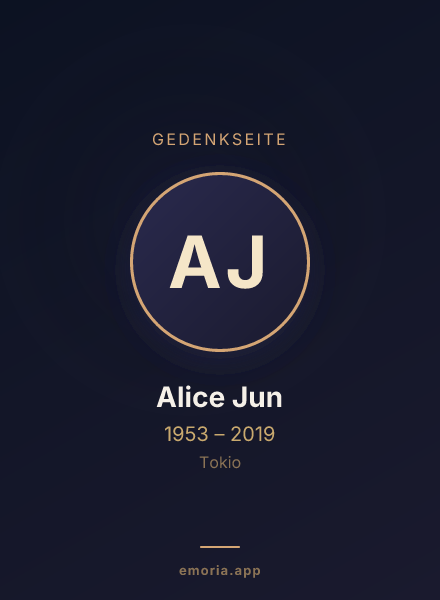 Gedenkportrait von Alice Jun