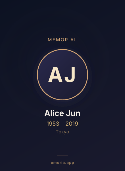 Memorial portrait of Alice Jun