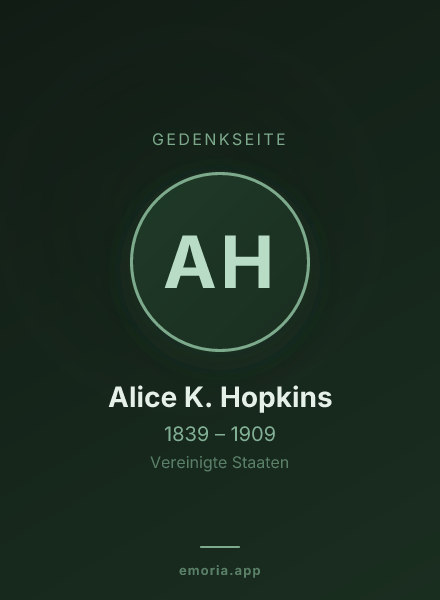 Gedenkportrait von Alice K. Hopkins