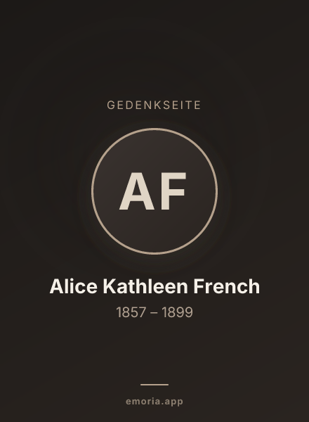 Gedenkportrait von Alice Kathleen French