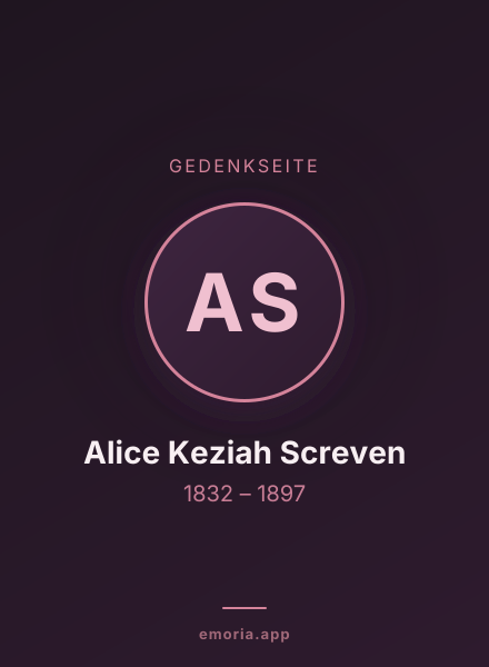 Gedenkportrait von Alice Keziah Screven