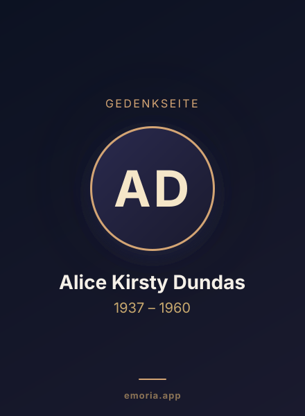 Gedenkportrait von Alice Kirsty Dundas