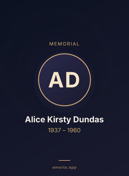 Memorial portrait of Alice Kirsty Dundas