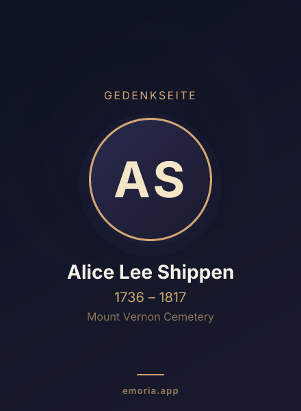 Gedenkportrait von Alice Lee Shippen