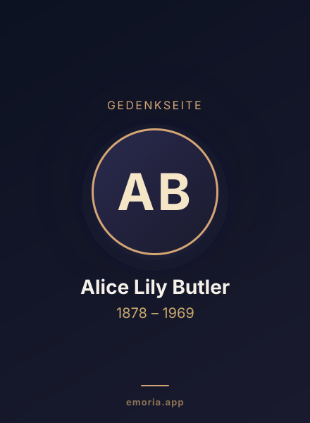 Gedenkportrait von Alice Lily Butler