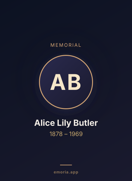 Memorial portrait of Alice Lily Butler