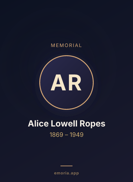 Memorial portrait of Alice Lowell Ropes