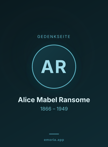 Gedenkportrait von Alice Mabel Ransome
