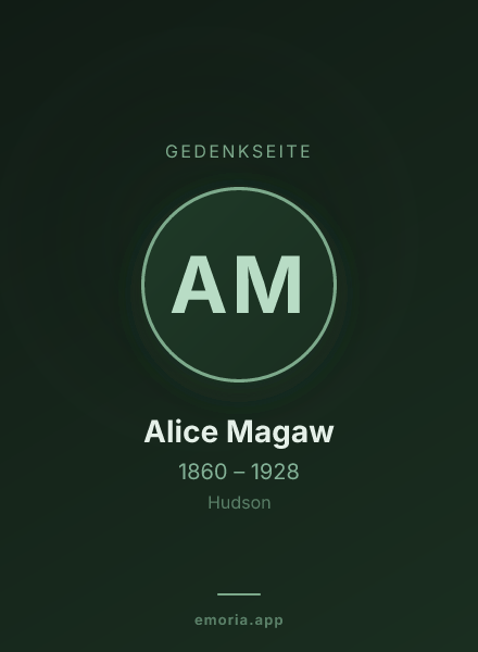 Gedenkportrait von Alice Magaw