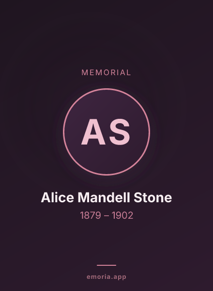 Memorial portrait of Alice Mandell Stone