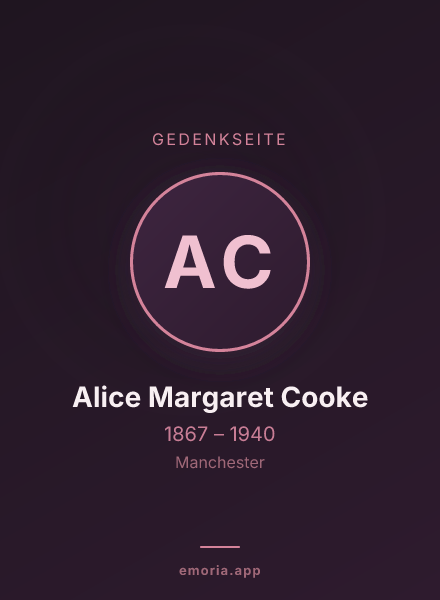Gedenkportrait von Alice Margaret Cooke
