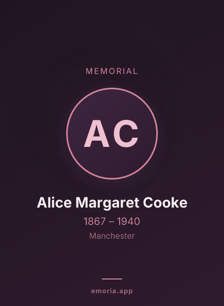 Memorial portrait of Alice Margaret Cooke