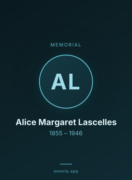 Memorial portrait of Alice Margaret Lascelles