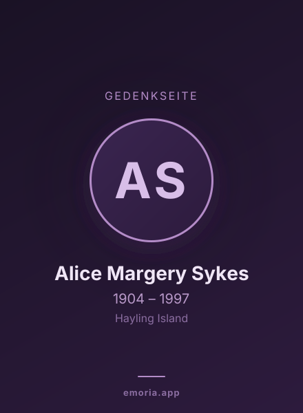 Gedenkportrait von Alice Margery Sykes