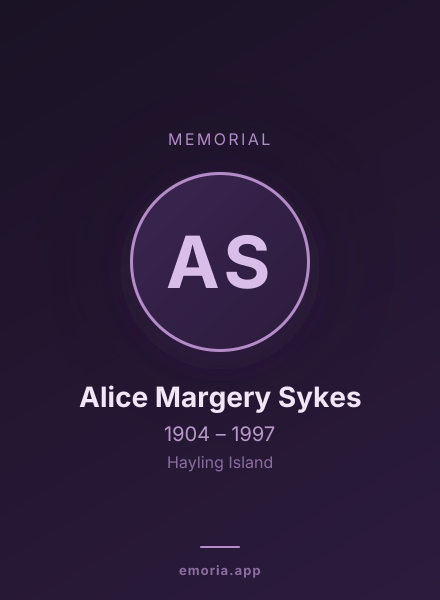 Memorial portrait of Alice Margery Sykes