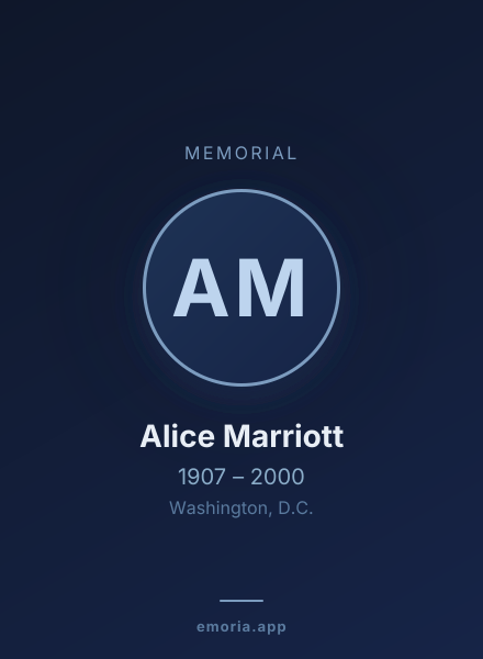 Memorial portrait of Alice Marriott