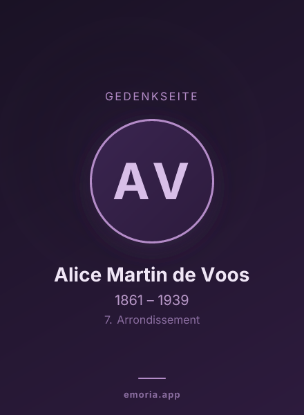 Gedenkportrait von Alice Martin de Voos