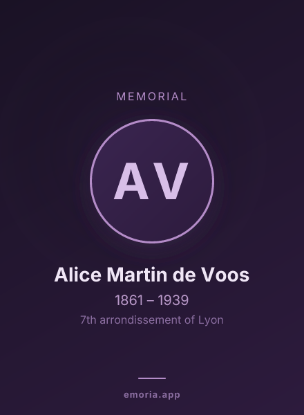 Memorial portrait of Alice Martin de Voos