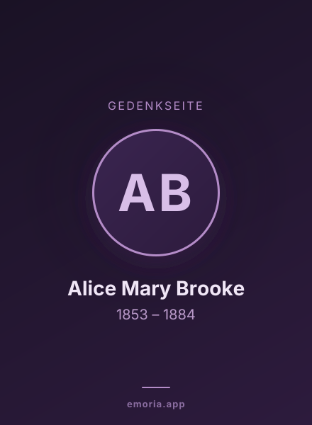Gedenkportrait von Alice Mary Brooke