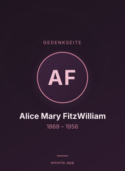 Gedenkportrait von Alice Mary FitzWilliam