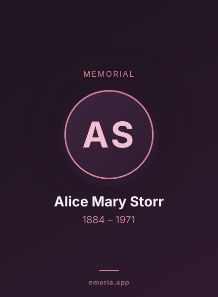 Memorial portrait of Alice Mary Storr