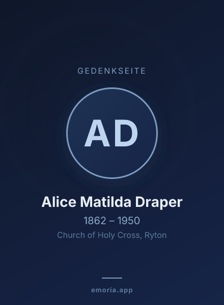 Gedenkportrait von Alice Matilda Draper